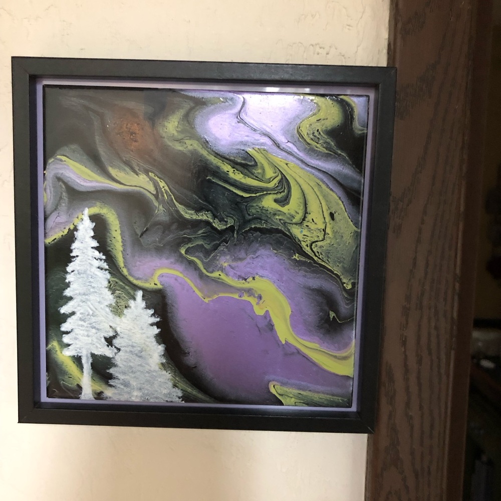 Abstract Purple and Green Art Piece